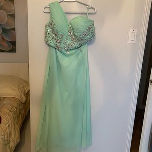 Turquoise Chiffon Prom dress